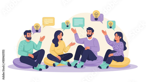 Diverse team brainstorming ideas and sharing solutions in a collaborative meeting.