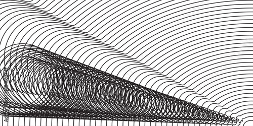 Concentric Circle Lines Pattern. Abstract Geometric Textured Black and White Background. Vector Art.