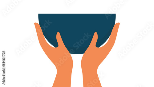Hands Holding a Bowl Symbolizing Food Sharing, Care, and Community Support