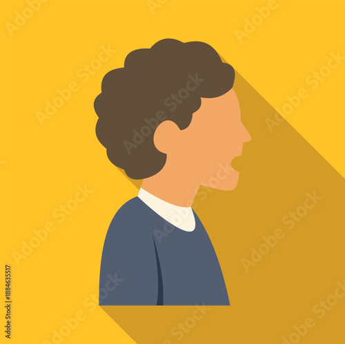 Profile view of an angry person shouting with an open mouth