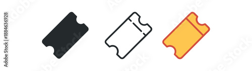 ticket three simple ticket stub or red