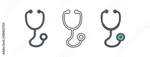 stethoscope three stethoscope dark gray and teal
