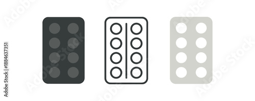 blister pack three tablet blister strip light gray with white dots