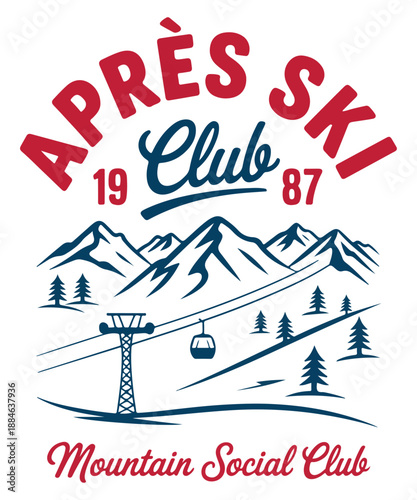 Apres ski club t shirt design 