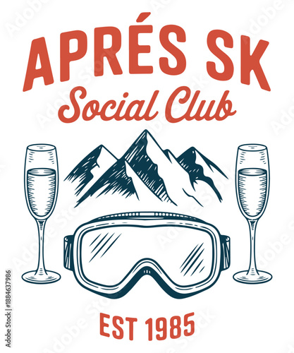 Apres ski club t shirt design 
