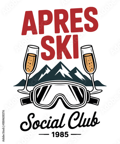 Apres ski social club t shirt design 