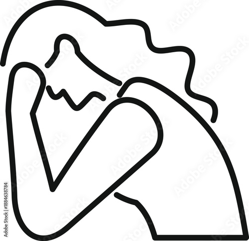 Woman holding head, feeling despair, sadness, anxiety, burnout, and depression