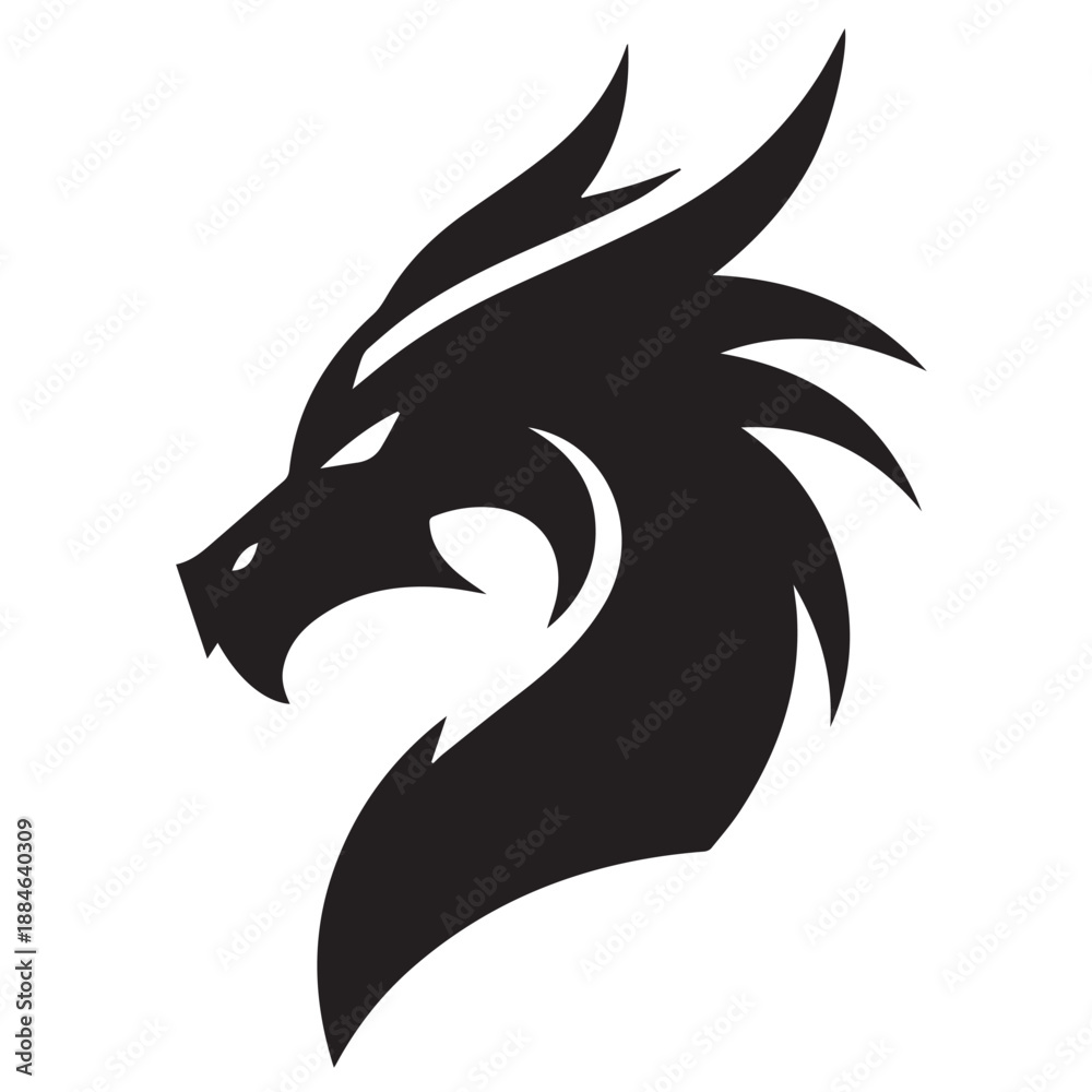 Obraz premium Dragon silhouette vector