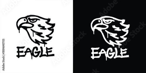 Graffiti Eagle head logo vector design