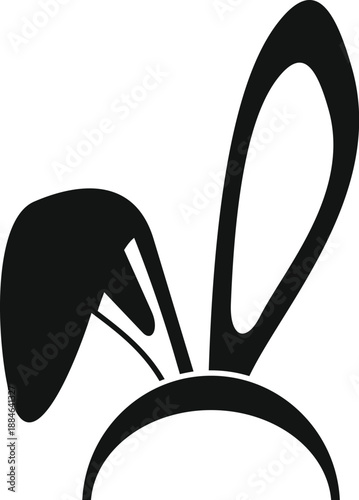 Black rabbit bunny ears headband costume accessory
