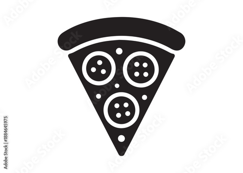 Pizza Slice Icon, Editable Solid Vector Illustration