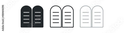 ten commandments three stone tablet pair light gray with subtle lines
