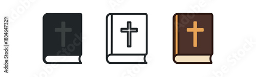 bible book three closed book with subtle cross on cover dark brown with gold edge