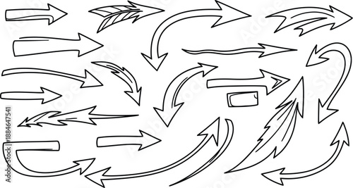Dynamic arrows set for flow diagrams