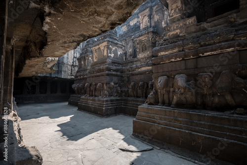 views of ellora caves in aurangabad, india