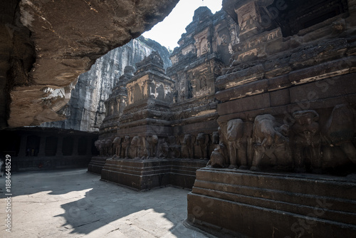 views of ellora caves in aurangabad, india