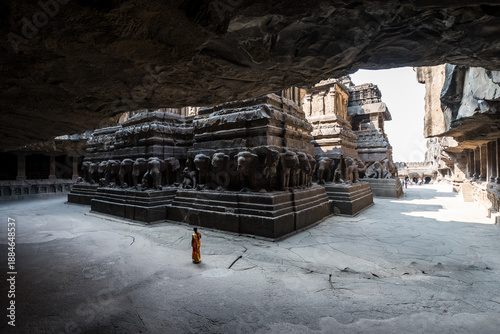 views of ellora caves in aurangabad, india