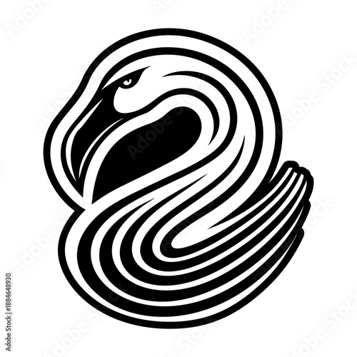 Flamingo Bird Glyph Style Icons