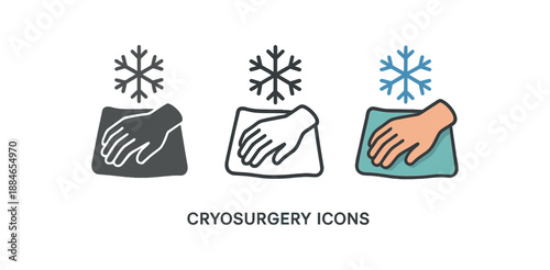 cryosurgery patient hand resting on pillow with snowflake marker