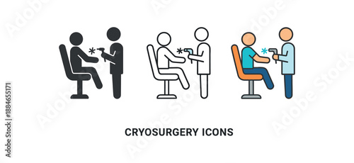 cryosurgery patient sitting on exam chair with extended for cryo