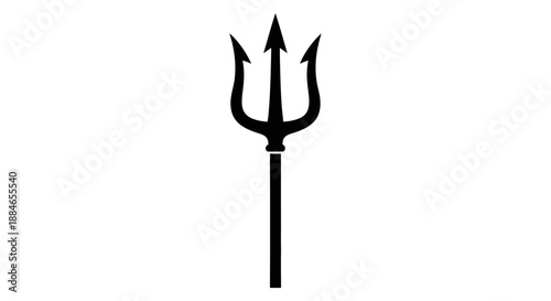 Black trident icon on white background.