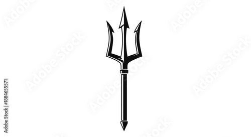 Ancient Greek Poseidon's Trident Iconic Mythological Symbol.