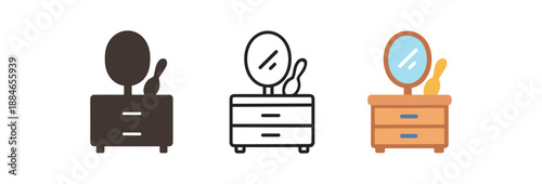 cozy home life small mirror and brush on dresser