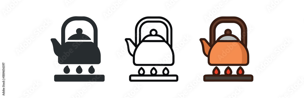 Obraz premium cozy home life tea kettle on stove