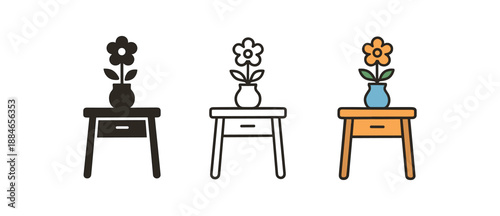 cozy home life small side table with flower vase