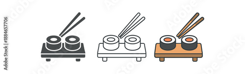 international food sushi platter with chopsticks