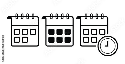 Collection of calendar icon vector for web, app and graphic design 