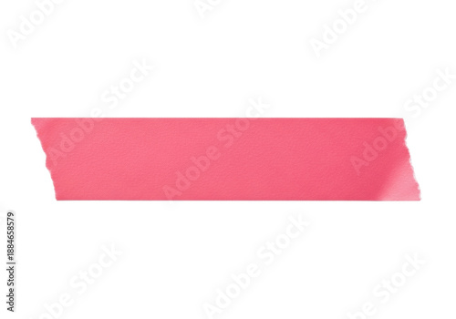 A single, unfurled horizontal strip of vibrant rose-pink matte adhesive masking tape with rough torn edges and fibrous texture, centered on a transparent background with copy space, concept for Free Download A single, unfurled horizontal strip of vibrant rose-pink matte adhesive masking tape with rough torn edges and fibrous texture, centered on a transparent background with copy space, concept for - GFXLoad