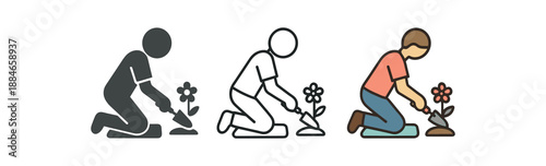 seasonal activities spring gardening kneeling mat and trowel