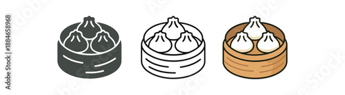 international food Chinese dumplings bamboo steamer