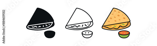 international food Mexican quesadilla with salsa