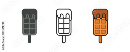 street food waffle on stick with syrup