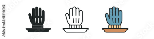 seasonal outerwear winter lined gloves on small tray