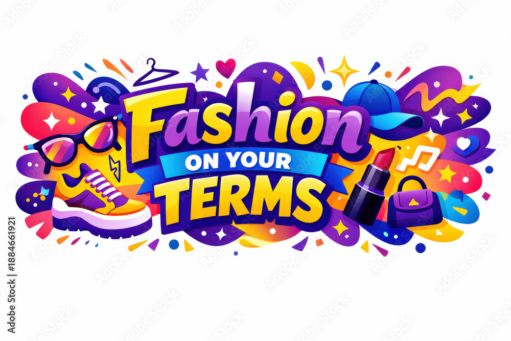 Fototapeta premium Freedom Fashion Banner. Seasonal holiday banner with promotional slogan, bright high-impact fashion banner highlighting freedom of