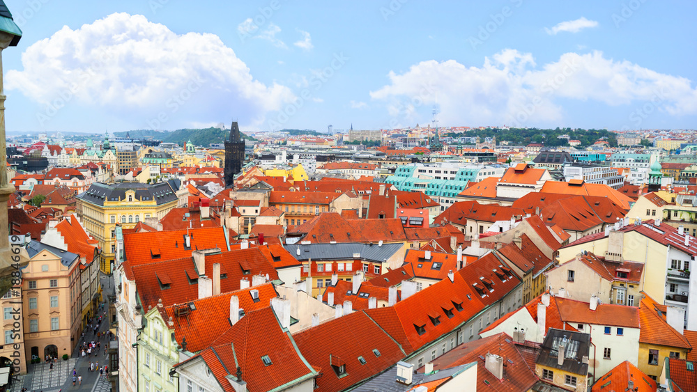 Naklejka premium Prague aerial view