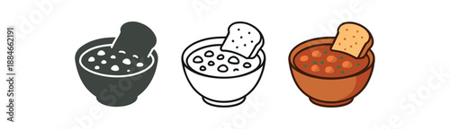 comfort food bowl of stew with bread slice