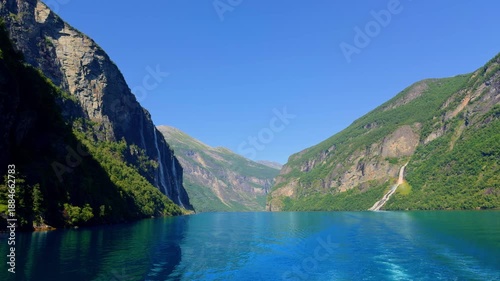 Seven Sisters waterfall in Geirangerfjord Norway UNESCO site near Hellesylt
