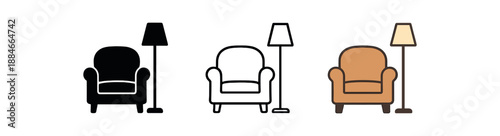 cozy home comfy armchair with floor lamp