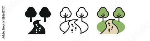 slow living lifestyle walking path with trees and small footsteps