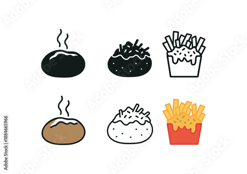 healthy vs unhealthy food baked potato and loaded fries