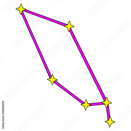 Telescopium constellation illustration hand drawn isolated vector