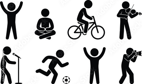 People engaging in various leisure activities