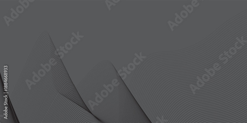 Stylized line art background. Vector illustration. Wave with lines created using blend tool. Curved wavy line, smooth stripe. Art