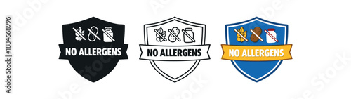 zero contain no allergens shield symbol with crossed