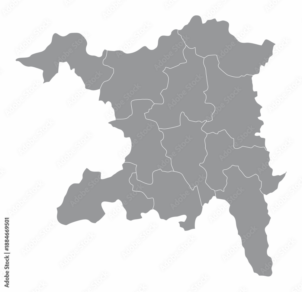 Obraz premium Aargau Canton administrative map