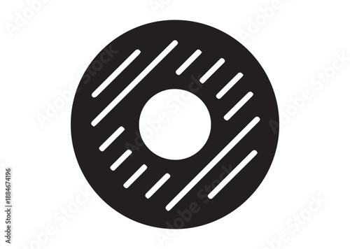 Donut Icon, Editable Solid Vector Illustration